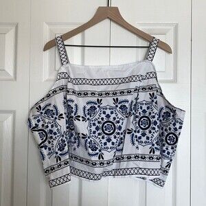 NWT Lane Bryant Square Neck Floral Bodice Crop Top Plus Sz 26/28